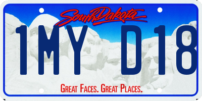 SD license plate 1MYD18