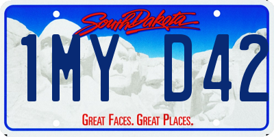 SD license plate 1MYD42