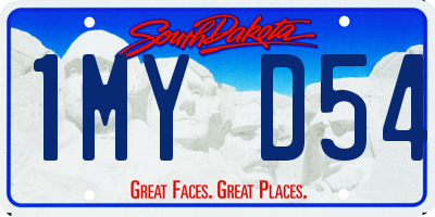 SD license plate 1MYD54