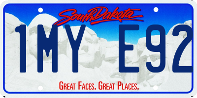 SD license plate 1MYE92