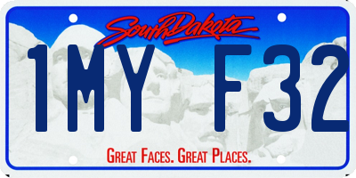 SD license plate 1MYF32