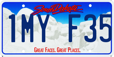 SD license plate 1MYF35