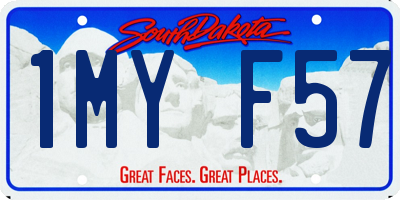 SD license plate 1MYF57