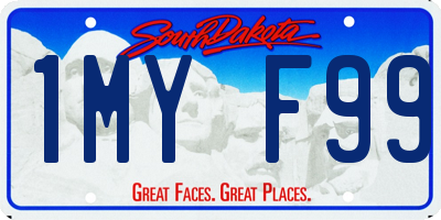 SD license plate 1MYF99