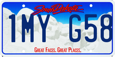 SD license plate 1MYG58