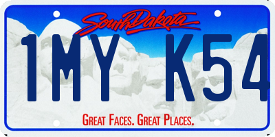SD license plate 1MYK54