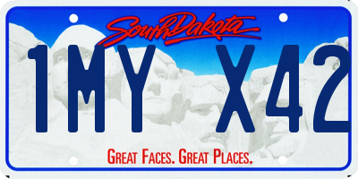 SD license plate 1MYX42