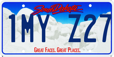SD license plate 1MYZ27