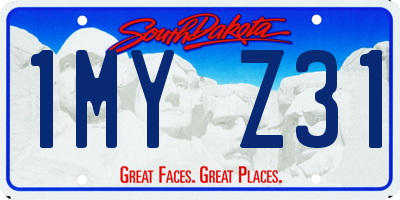SD license plate 1MYZ31