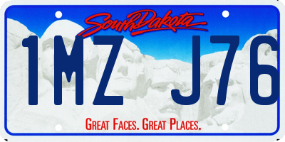 SD license plate 1MZJ76