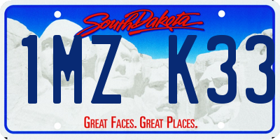 SD license plate 1MZK33