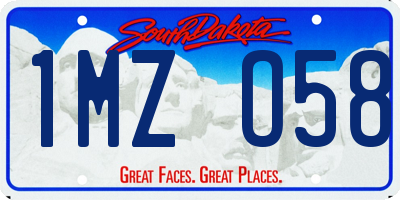 SD license plate 1MZO58