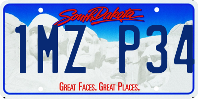 SD license plate 1MZP34