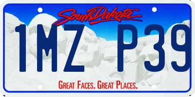 SD license plate 1MZP39