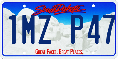 SD license plate 1MZP47