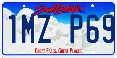 SD license plate 1MZP69