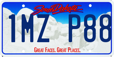 SD license plate 1MZP88