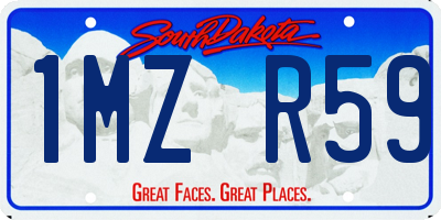 SD license plate 1MZR59