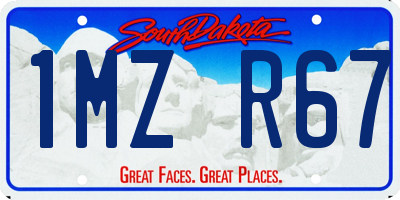 SD license plate 1MZR67