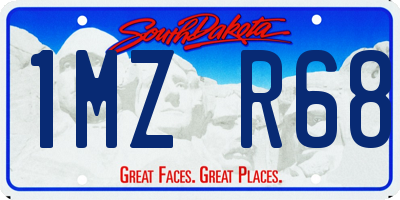 SD license plate 1MZR68