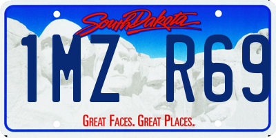 SD license plate 1MZR69
