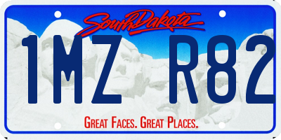 SD license plate 1MZR82