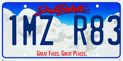 SD license plate 1MZR83