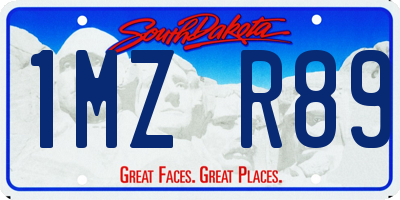 SD license plate 1MZR89