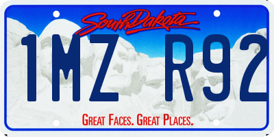 SD license plate 1MZR92