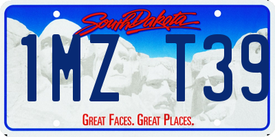 SD license plate 1MZT39