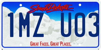 SD license plate 1MZU03