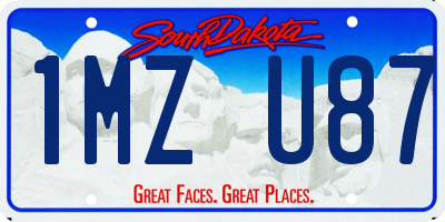 SD license plate 1MZU87