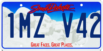 SD license plate 1MZV42
