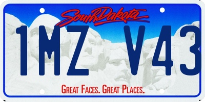 SD license plate 1MZV43