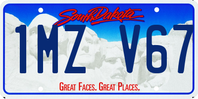 SD license plate 1MZV67