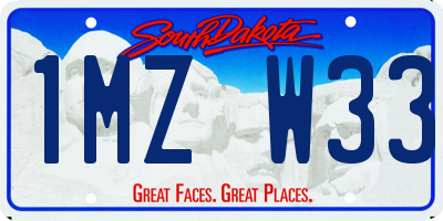 SD license plate 1MZW33