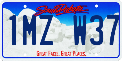 SD license plate 1MZW37