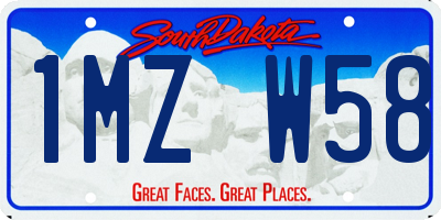 SD license plate 1MZW58