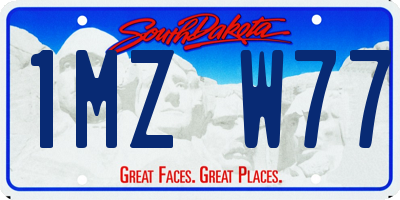 SD license plate 1MZW77