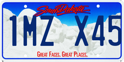 SD license plate 1MZX45