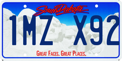 SD license plate 1MZX92
