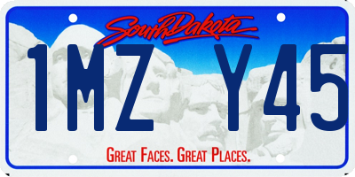 SD license plate 1MZY45