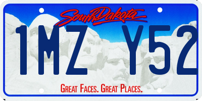 SD license plate 1MZY52