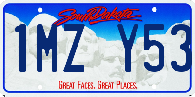 SD license plate 1MZY53