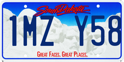 SD license plate 1MZY58