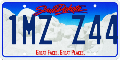 SD license plate 1MZZ44