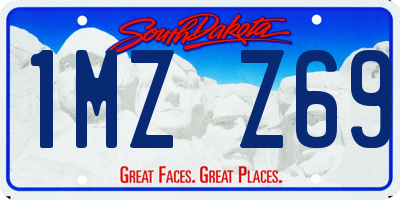 SD license plate 1MZZ69
