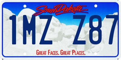 SD license plate 1MZZ87