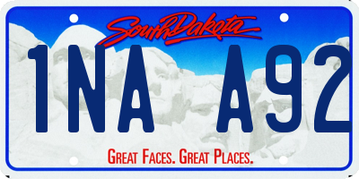 SD license plate 1NAA92