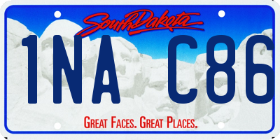SD license plate 1NAC86